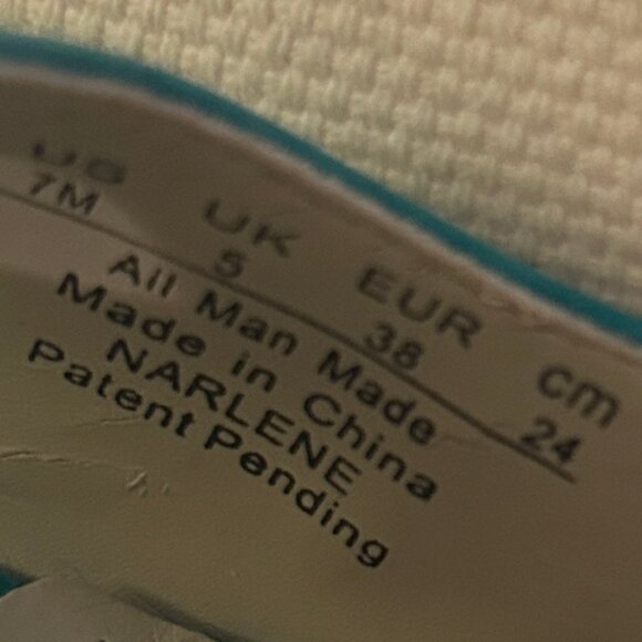 NEW (NWOT) Naturalizer turquoise Narlene peeptoe wedges sz 7 - Picture 10 of 10